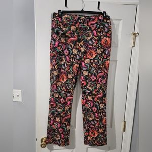 NWOT: Women's Croft & Barrow Paisley Stretchy Pull On Pants - Size 12